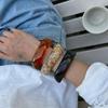 Translucent Retro Ombre Acrylic Bracelet with Irregular Polygon Design