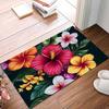 Tropical Plants Flowers Leaves Welcome Doormat Decor Kitchen Corridor Balcony Rug Bathroom Anti-slip Mat Bedroom Beside Foot Mat