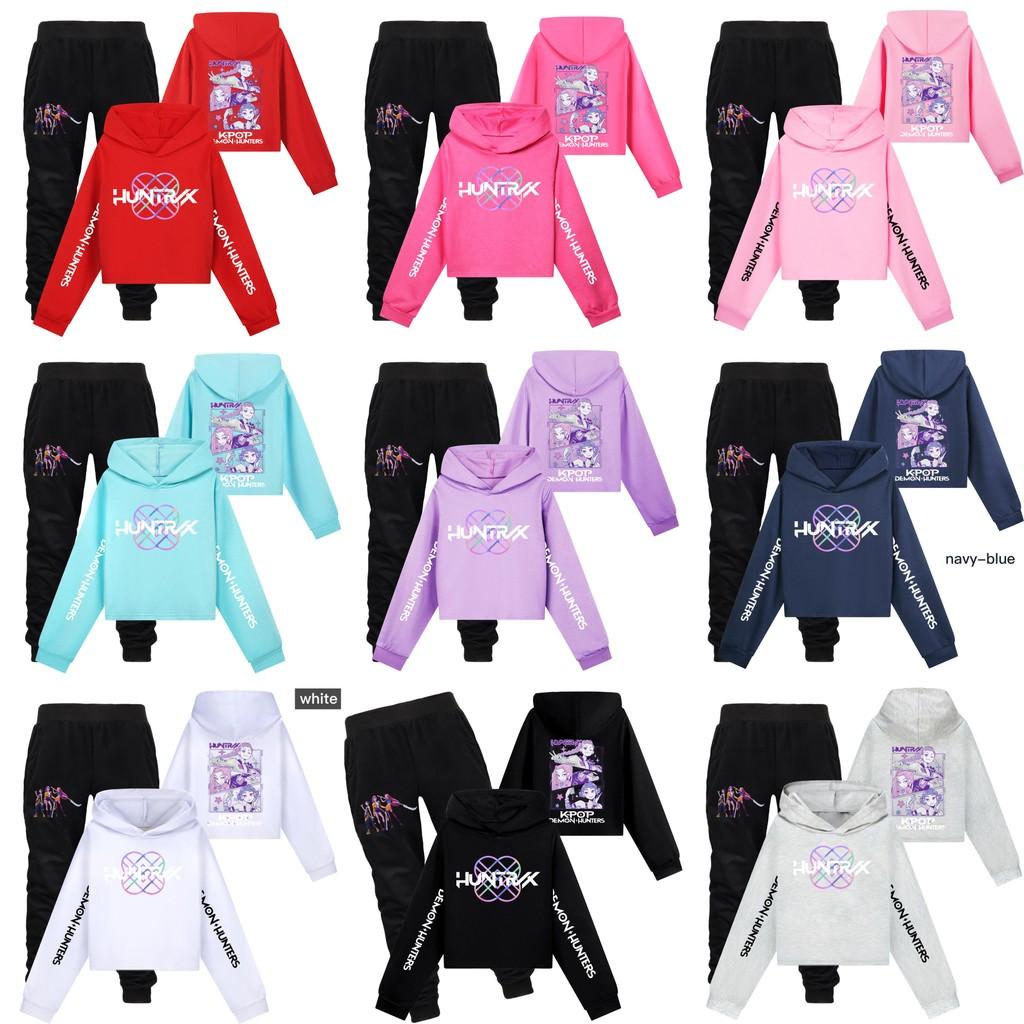 Kpop Demon Hunters Girl Child Hoodie Sweatsuit With Soft Cotton Fabric For Active Play
