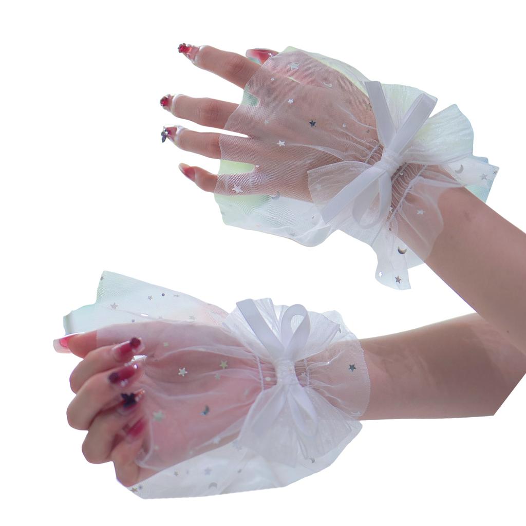 Shimmering Star Glitters Arm Sleeves Wrist Cuffs Hand Sleeves Arm Cover for Professional Manicure Photography Accessory