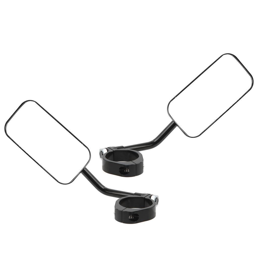 Motorrad Rückspiegel Quadratisch Klar Weitwinkel Seiten Rückansicht Flügelspiegel Kit für 38mm Innendurchmesser Stoßstange Stoßdämpfer