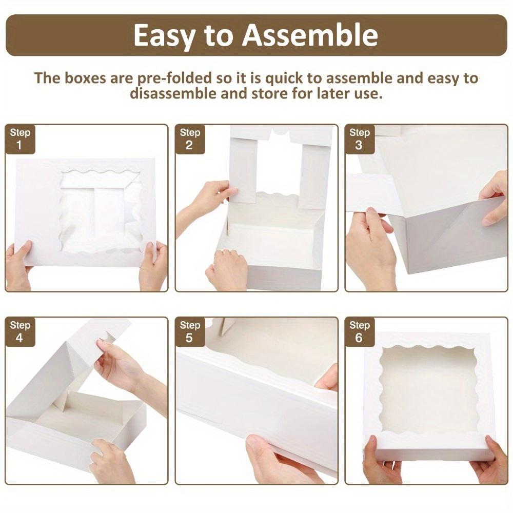 8pcs White Gift Boxes Treat Boxes with Window Kraft Paper Gift Wrap Boxes for Holiday Gatherings Birthday Parties Weddings Mother's Day