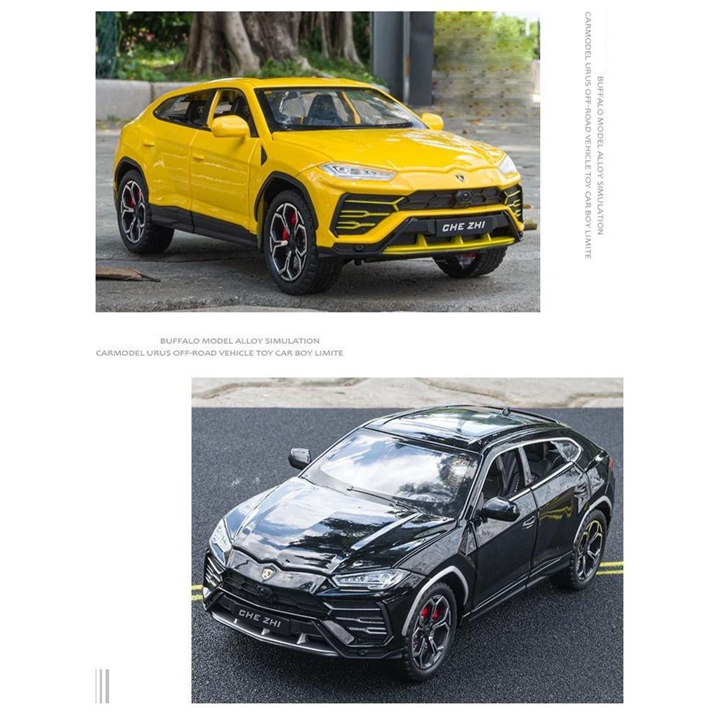 1/24 Lamborghini URUS Bison SUV-Sportwagenmodell aus Legierung, Druckguss-Geländewagen aus Metall, Automodellsimulation, Ton und Licht, Kinderspielzeug, Geschenk