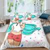 Musical Girl King Queen Duvet Cover Modern Fashion Girly Bedding Set for Kids Teens Adults Cartoon Hip Hop style Quilt Cover