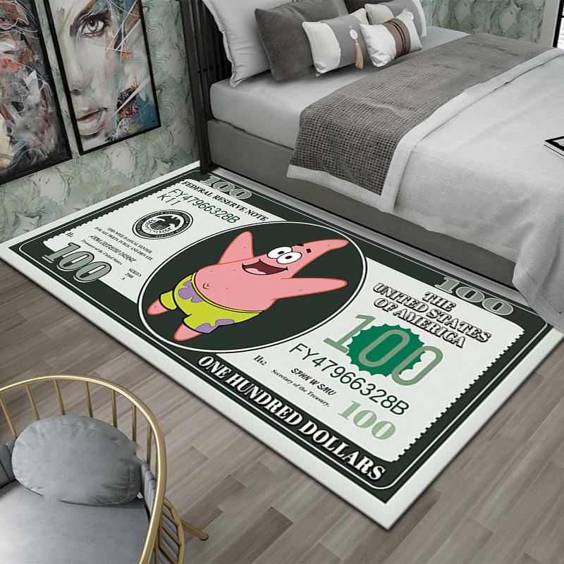 Creative Dollar Coins Cartoon Pattern Carpet Cat and Mouse Personalized Study Floor Mat Footwear Home Decoration