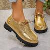 Fashionable New Round Toe Thick Sole Anti Slip Sexy Casual Loafers Spring/Autumn Comfortable Plus Size Work Shoes For Women