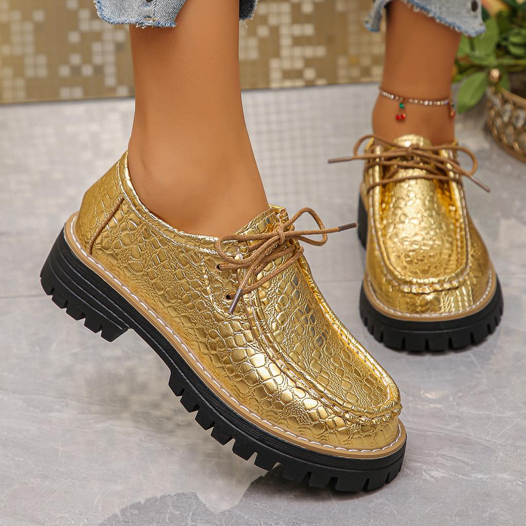 Fashionable New Round Toe Thick Sole Anti Slip Sexy Casual Loafers Spring/Autumn Comfortable Plus Size Work Shoes For Women