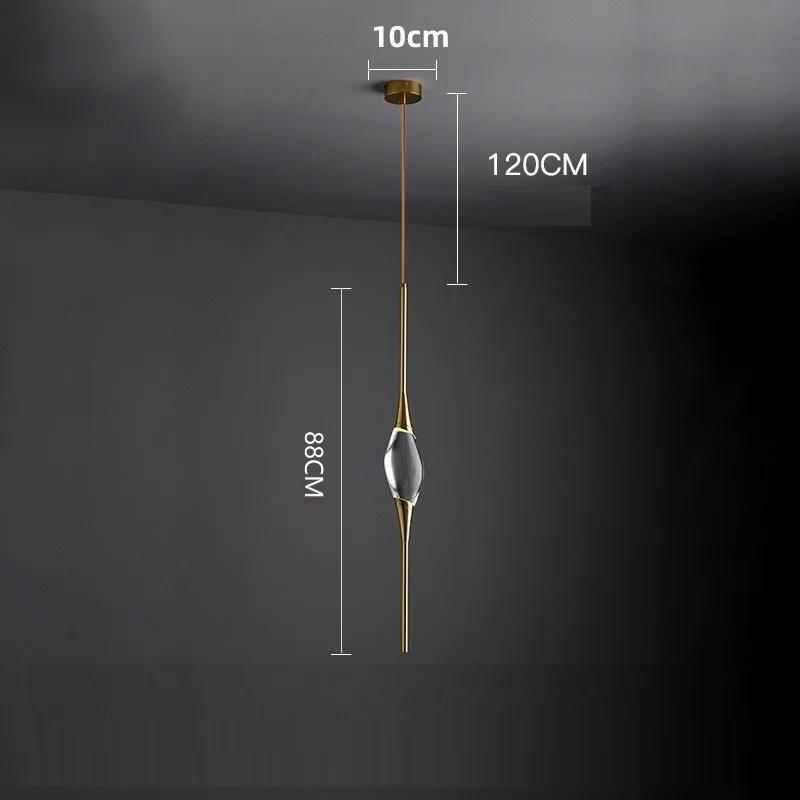 Modern living room chandelier Nordic light luxury crystal chandelier restaurant bar bedside decoration all copper chandelier