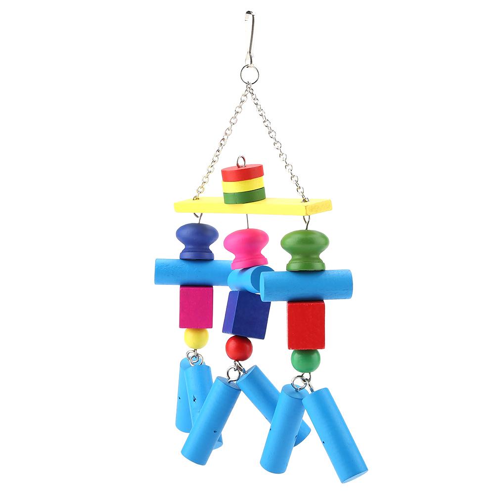 Bird Chewing Toy Parrots Cage Bite Toys Block Hammock Swing Hanging Chewing Toy