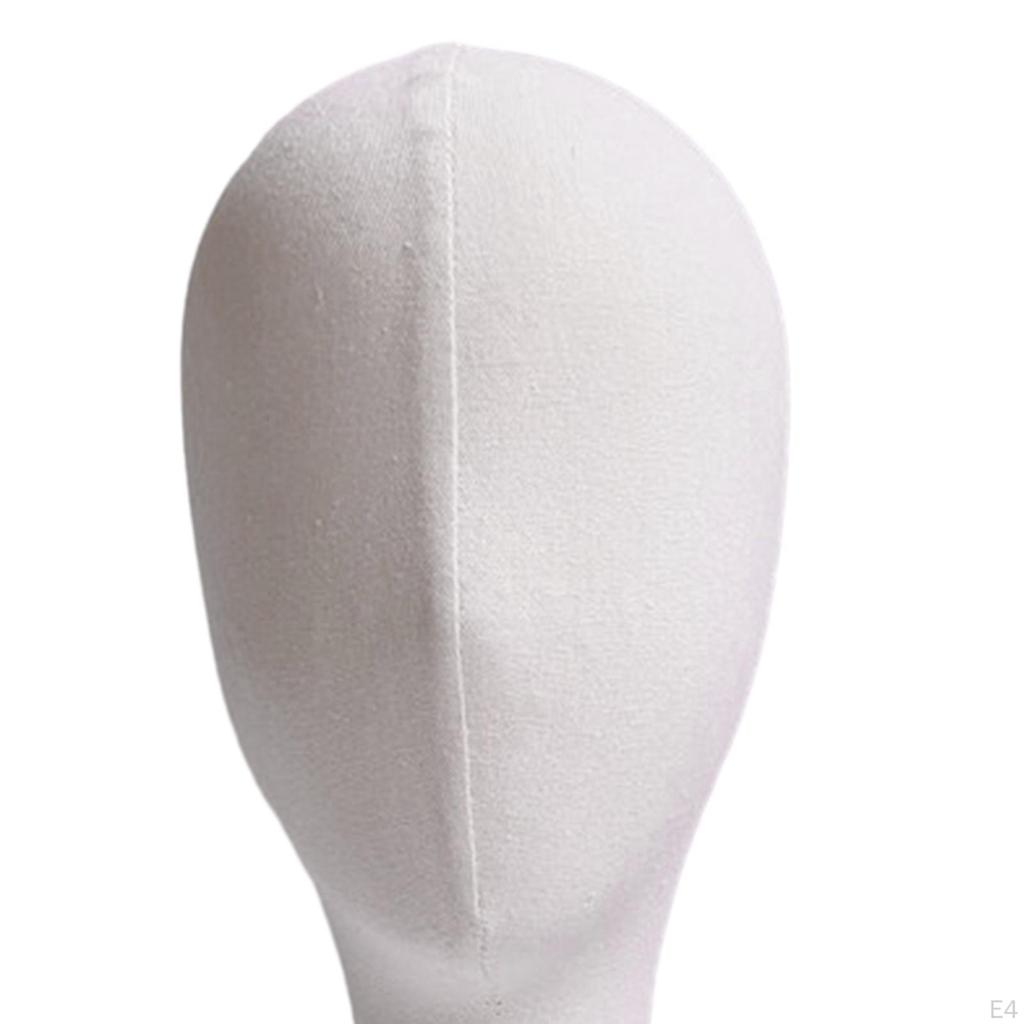 Weiblicher Schaufensterkopf Modell Haarteile Ständer 16 Zoll Hoch Schaumstoff Stoff Material für Brillen, Kopfhörer