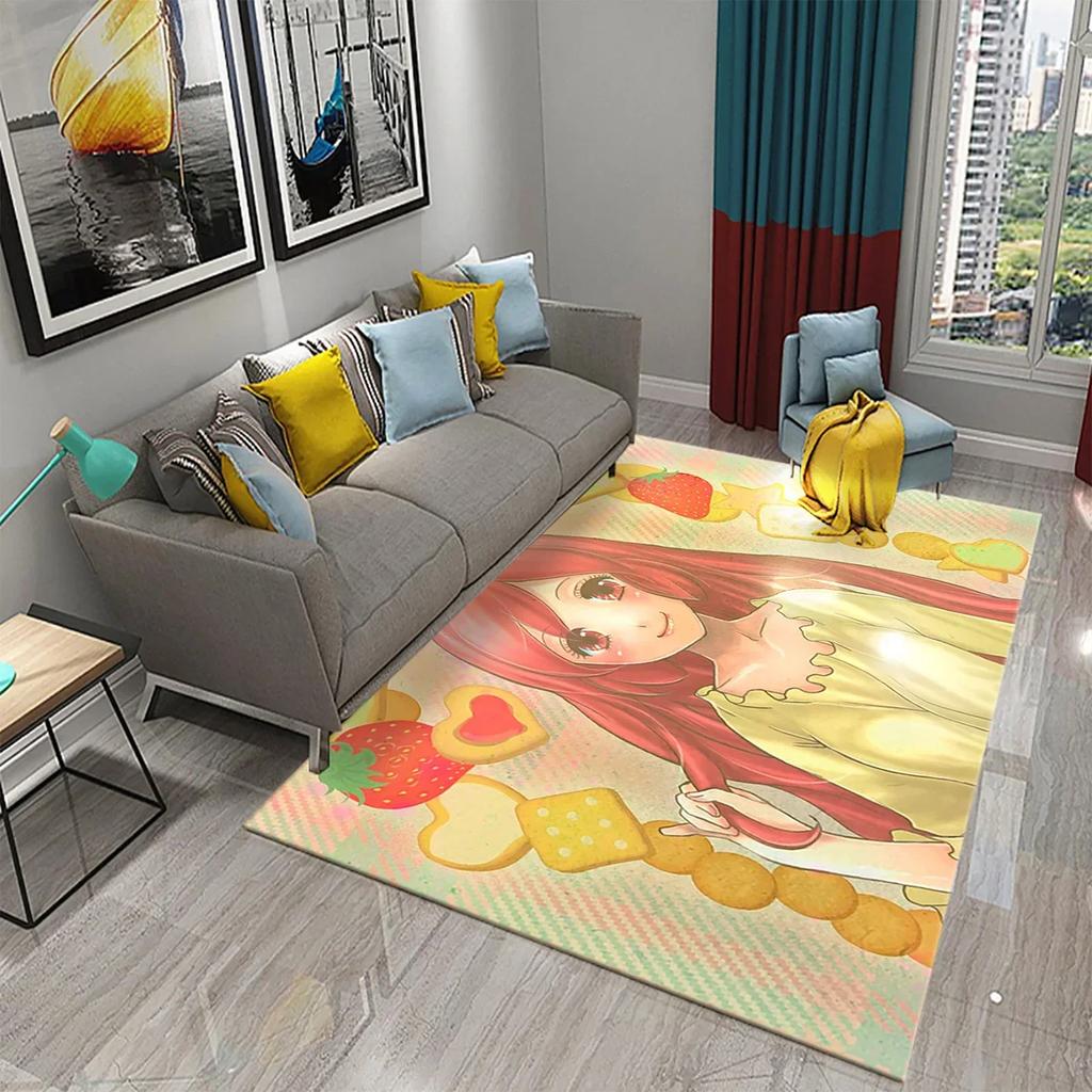 3D Roztomilý Kreslený Dívčí Koberec do Kuchyně Koupelny Vchod Protiskluzové Předložky Ložnice Obývací Pokoj Balkon Dekorace Koberce Koberce