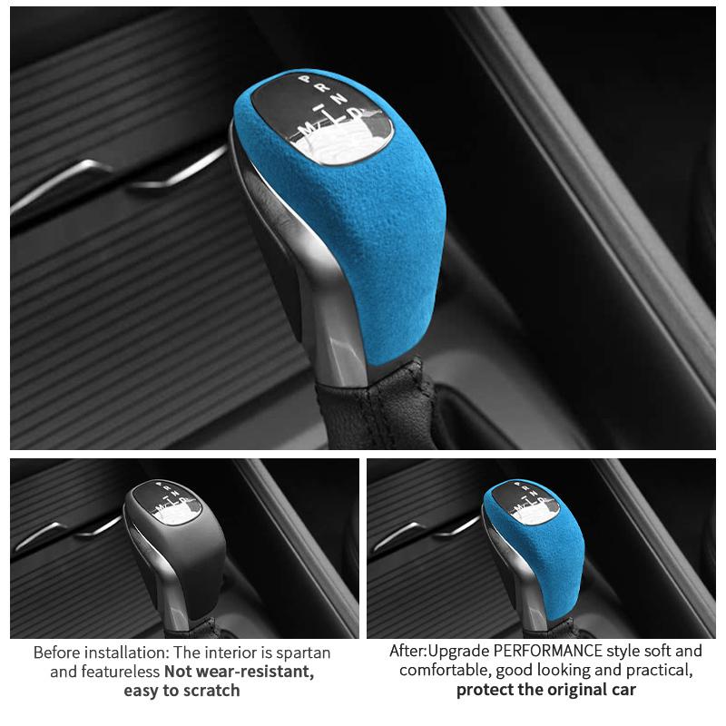 Made of Alcantara For BMW X1 F48 F49 1er F20 F21 2er F22 Gear Shift Knob Boot Cover Trim Sticker Car Interior Tuning Accessories