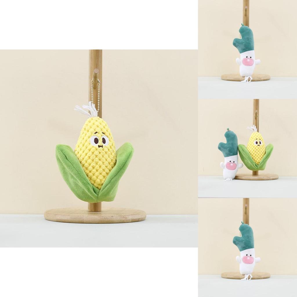 Charming Vegetable Plush Doll Keychain Soft Onion And Corn Hanging Ornament