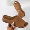 New Open Toe Women's Wedge Sandals White Summer Breathable Comfortable Sandals Woman Buckle Female Footwear Woman Shoes