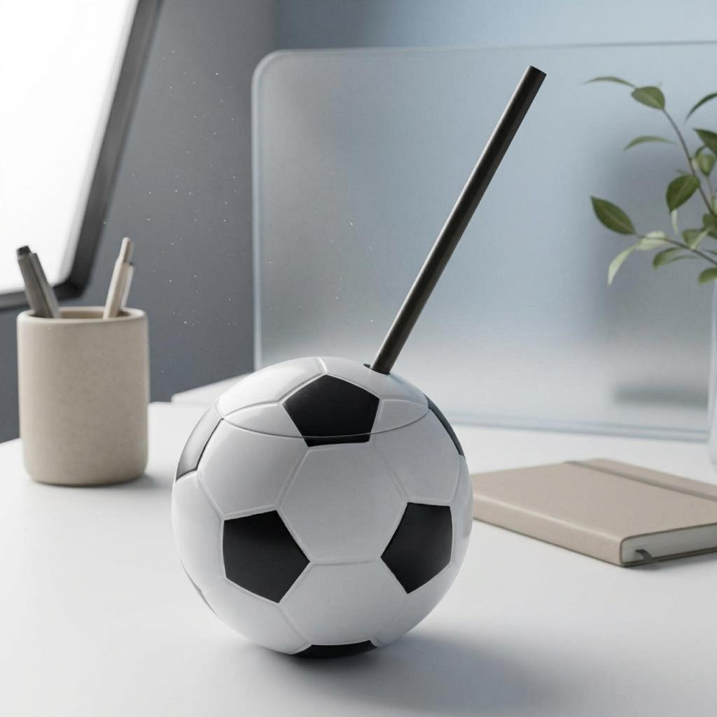 Soccer Ball Straw Cup Reusable Football Straw Cup Drinkware Food Grade