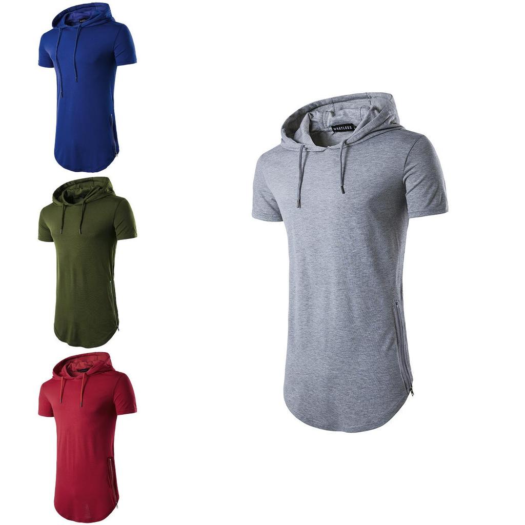 Mens Slim Fit Short Sleeve Hooded Tee With Premium Quality Muscle Tops For Casual Fashion