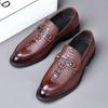 New first-layer cowhide men's leather shoes business dress gentleman pointed British style men's shoes leather men's shoes soft