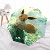 Patrón de Eevee, paraguas de plegado automático, diseño portátil y plegable, 8 varillas, un regalo de Navidad o cumpleaños.