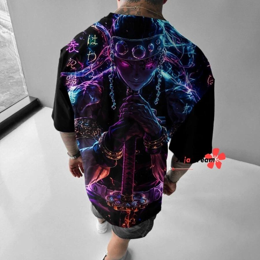 Demon Slayer Cosplay Anime Manga T-Shirt Tee Casual Costumes Polyester Unisex XL
