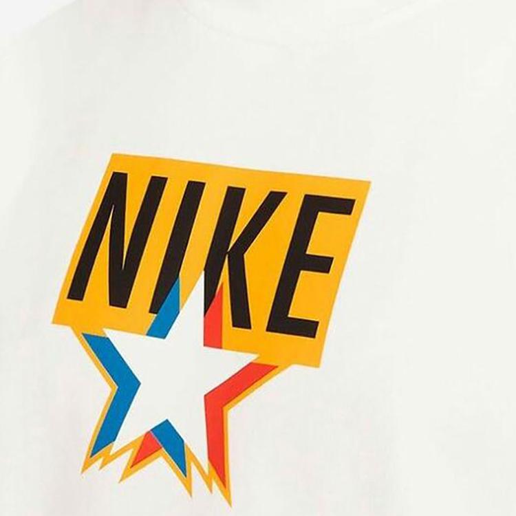 Nike Solid Color Logo Print Crew Neck Long Sleeve Sweatshirt Men Tops White DV7975-133