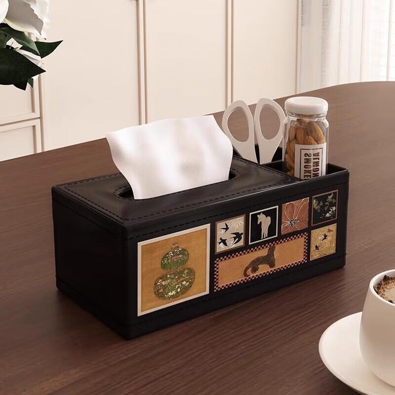 FAJIENUO Luxury Vintage Leather Tissue Box