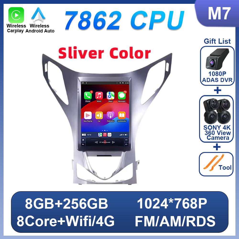 9.7 Inch Car Radio Android 14 For Hyundai Azera 2011 2012 For Tesla Style Car Multimedia Stereo Carplay Bluetooth Navigation DSP