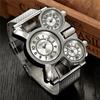 Ceasuri pentru bărbați din plasă militară Ceas de lux pentru bărbați cu fus orar multiplu de marcă de top Ceas de mână sport în aer liber cu quartz pentru bărbați