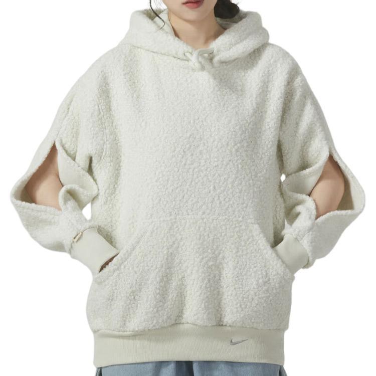 Nike Sweatshirts Women's White Hooded Thickened Regular FB8784-020