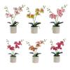 White Artificial Potted Flower Realistic Plastic Artificial Flowers Fake Plant for Bathroom Bedroom Living Room