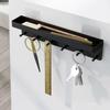 Wall Mounted Key Holder with 6 Hooks Shelf Organizer New Tableware Hanger  Wall Decor