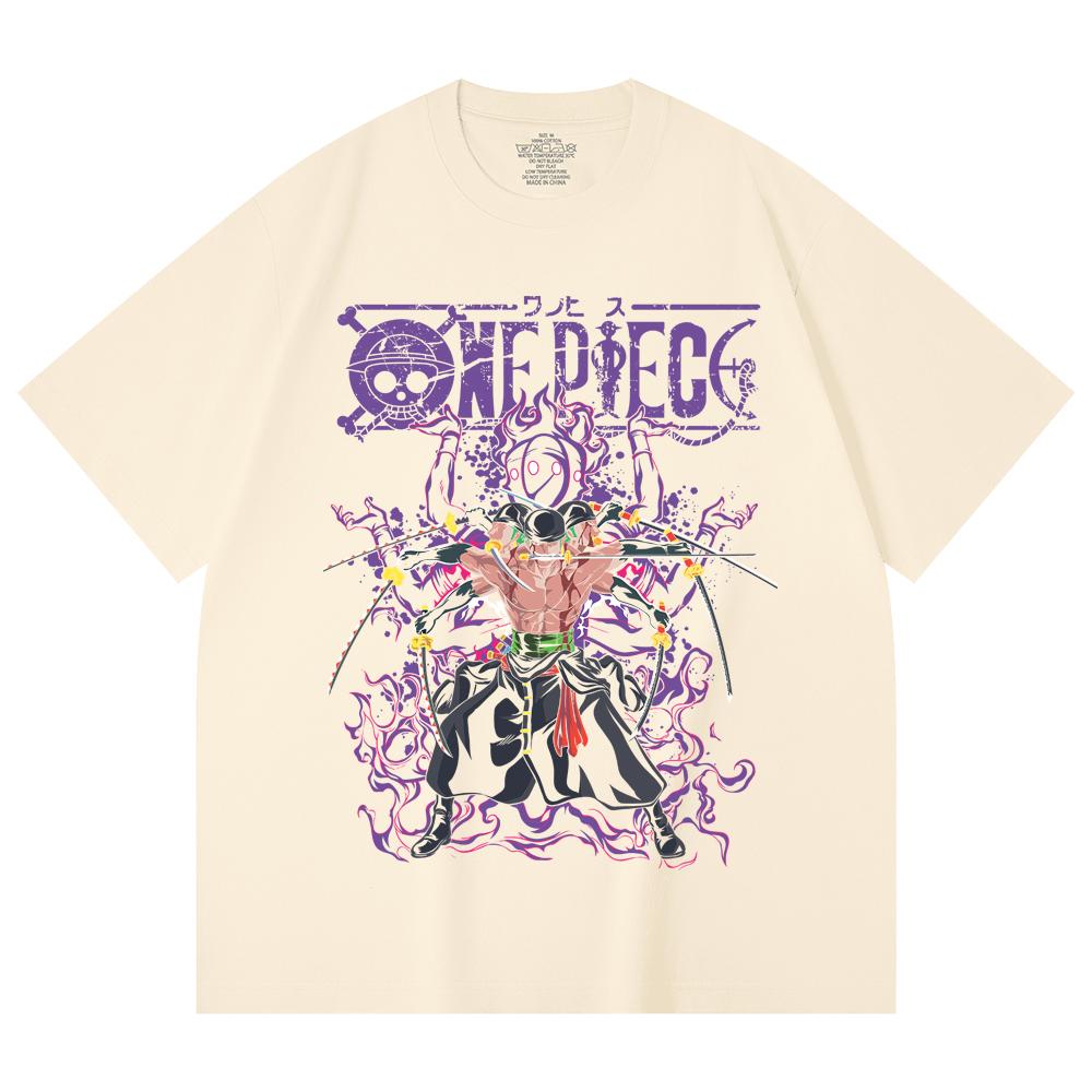 230 Gsm 100% Cotton One Piece V65 Zoro Print Unisex Heavy Cotton T Shirt