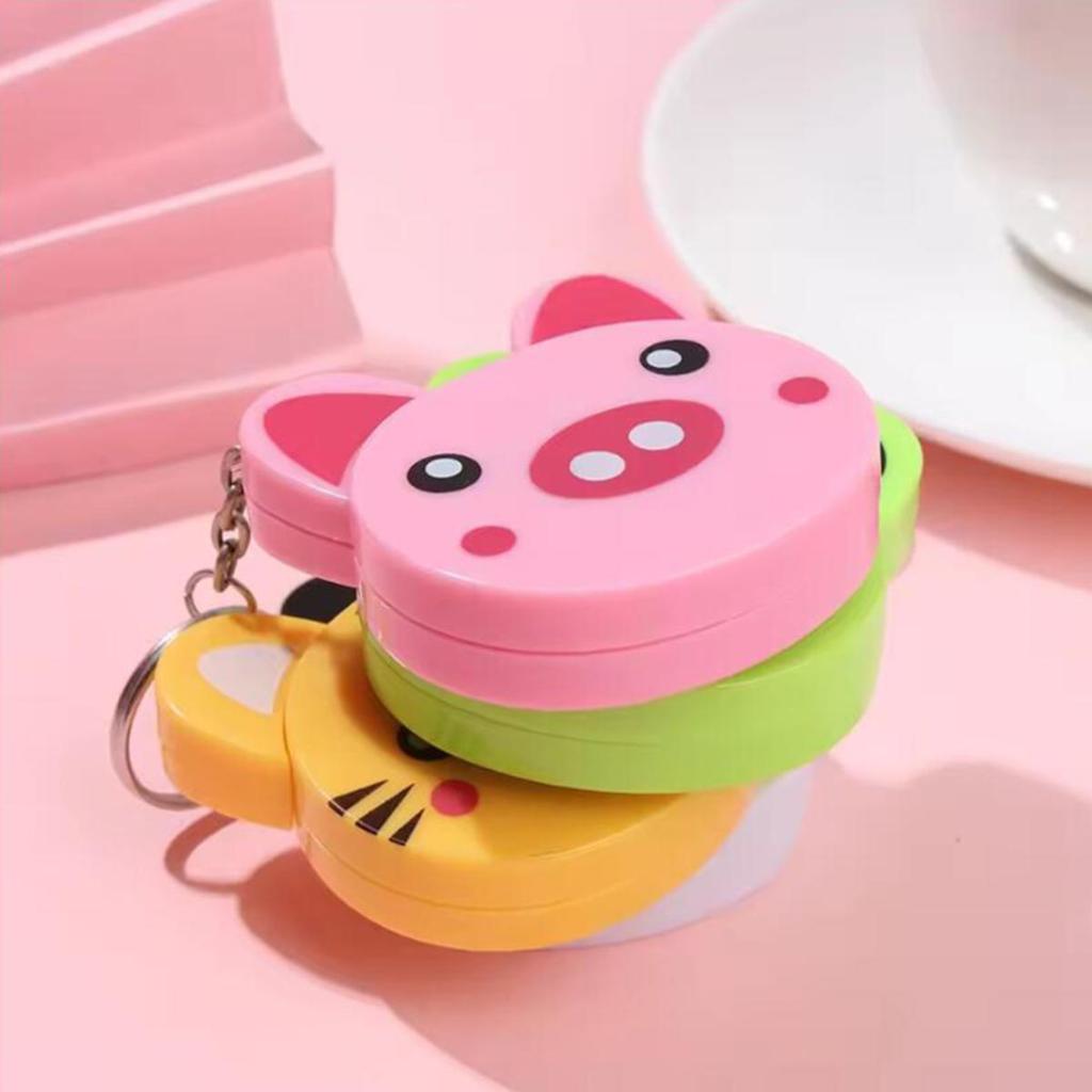 Measuring Tool Keychain Double Sided Scale Automatic Telescopic Tape Cartoon Animal Tape Measure for Child Kid Height Scale