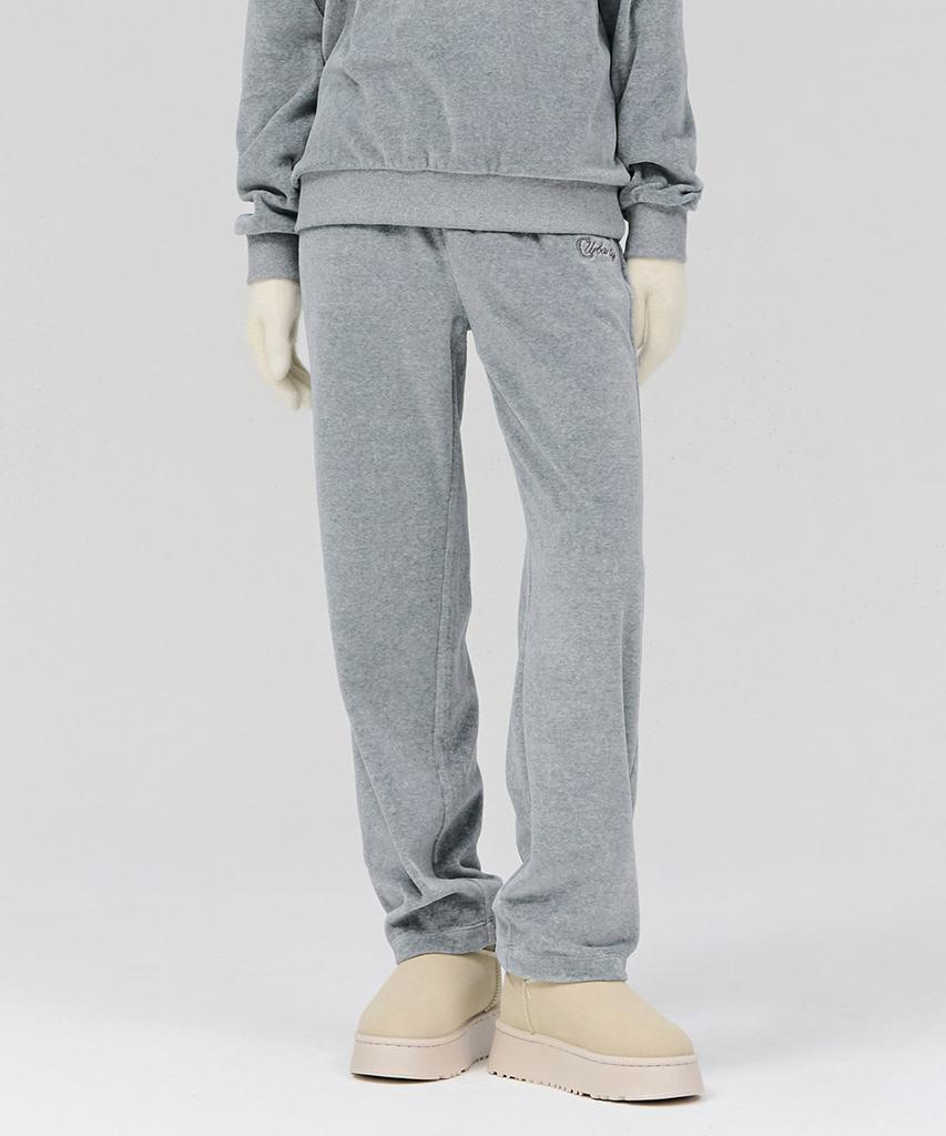 Chase Cult Women'S Velour Straight Warm-Up Pants - Grey