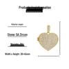 Trendy Heart-Shaped Zircon Photo Pendant Necklace - European & American Hip Hop Style