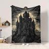 1pc Castle Night Blanket, Lightweight Flannel Throw Blanket for Sofa, Bed, Travel, Camping, Living Room, Office, Couch059