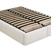 Double Bed 140x200cm Upholstered Bed Platform Without Headboard with Hydraulic Storage And 2 Drawers White