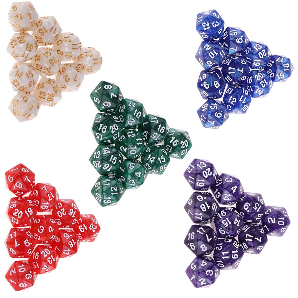RPG Dice Acrylic D20 Polyhedral Game Board Dice Set for Tabletop Role Playing Board Games