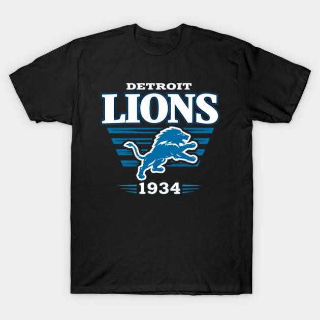 Asian Size Cotton Unisex Tshirt Print T-shirt Detroit Lions Football T-shirt No-Cut Print Regular Fit