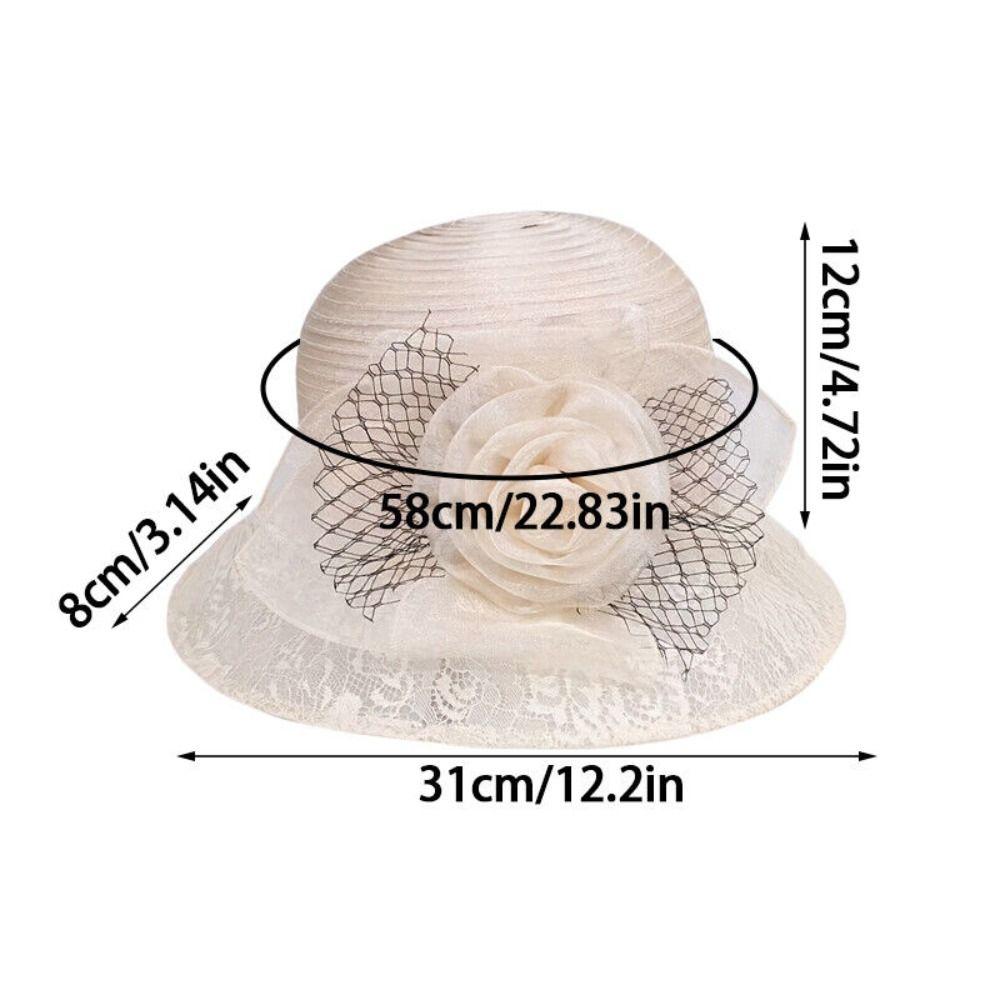 Flower Outdoor Sunshade Hat Organza Women Fisherman Hat New Summer Basin Hat