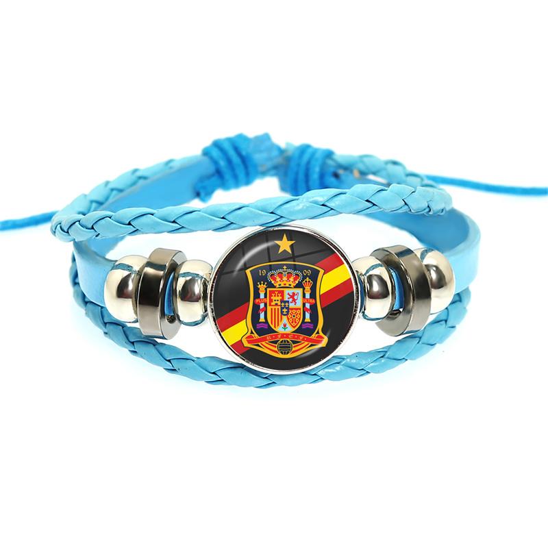 España Guardia Civil El Honor Es Mi Divisa Glass Leather Bracelets Multilayer Spanish Police Braided Bracelets Bangles Jewelry
