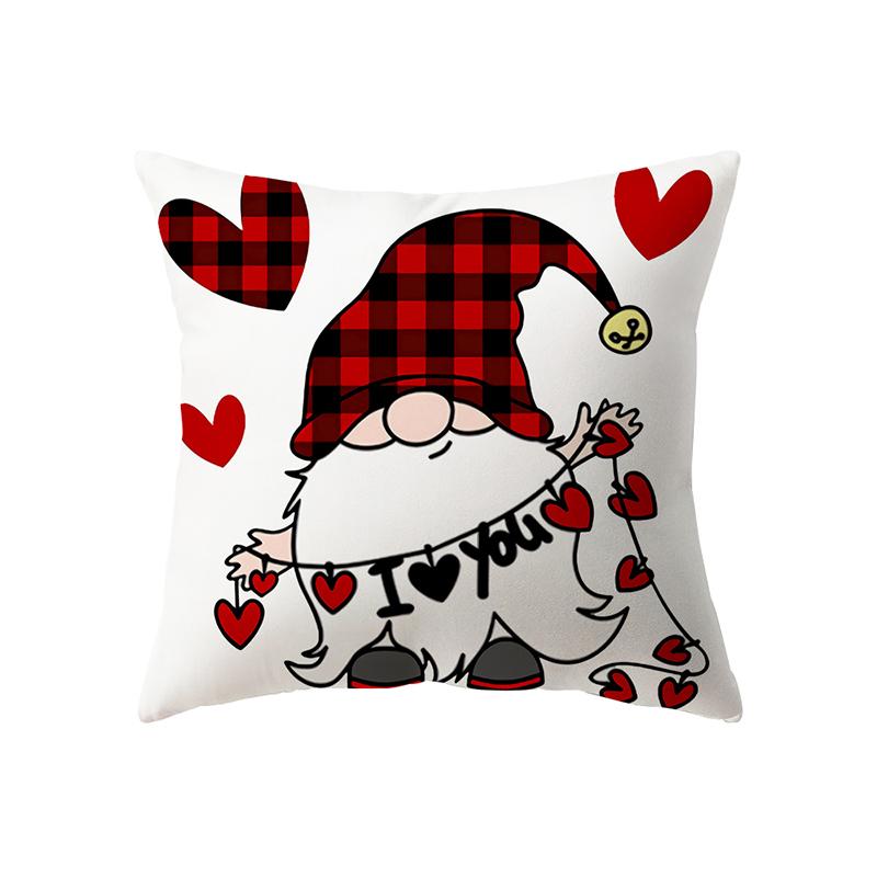 Merry Christmas Cute Dwarf Print Pattern Cushion Cover Home Living Room Sofa Decoration Polyester Pillow Pillow Cover