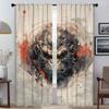 Home Interior Curtains for Camera Japanese Animals Modern Living Room Curtains 2 Pieces Partition Blackout Curtain Shades Child