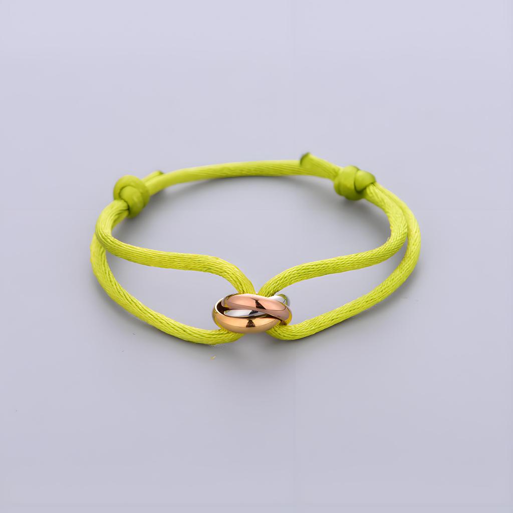 Trinity Bracelet Stainless Steel Circle Women's Bracelet Different Colors of Rope Classic Popular Tricolor GradientJewelry