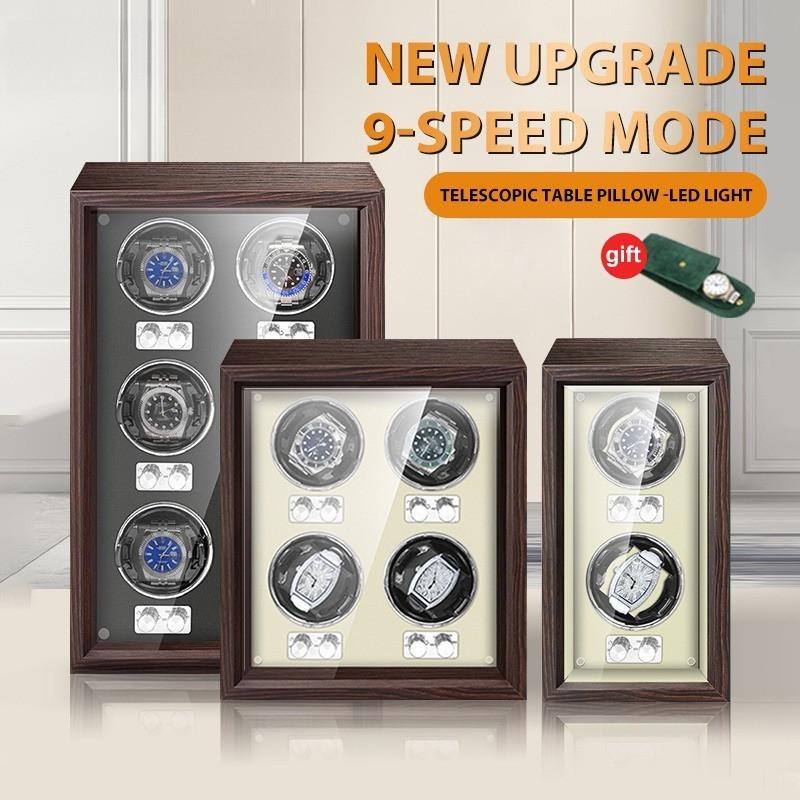High-End 1/2/4/6 Automatic Watches Box With Mute Motor Watch Cabinet Clock Storage Box Slot Luxury Wood Watch Winder