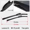 Landwind X5 Front & Rear Boneless Wiper Blades - Universal Fit Rubber Strips