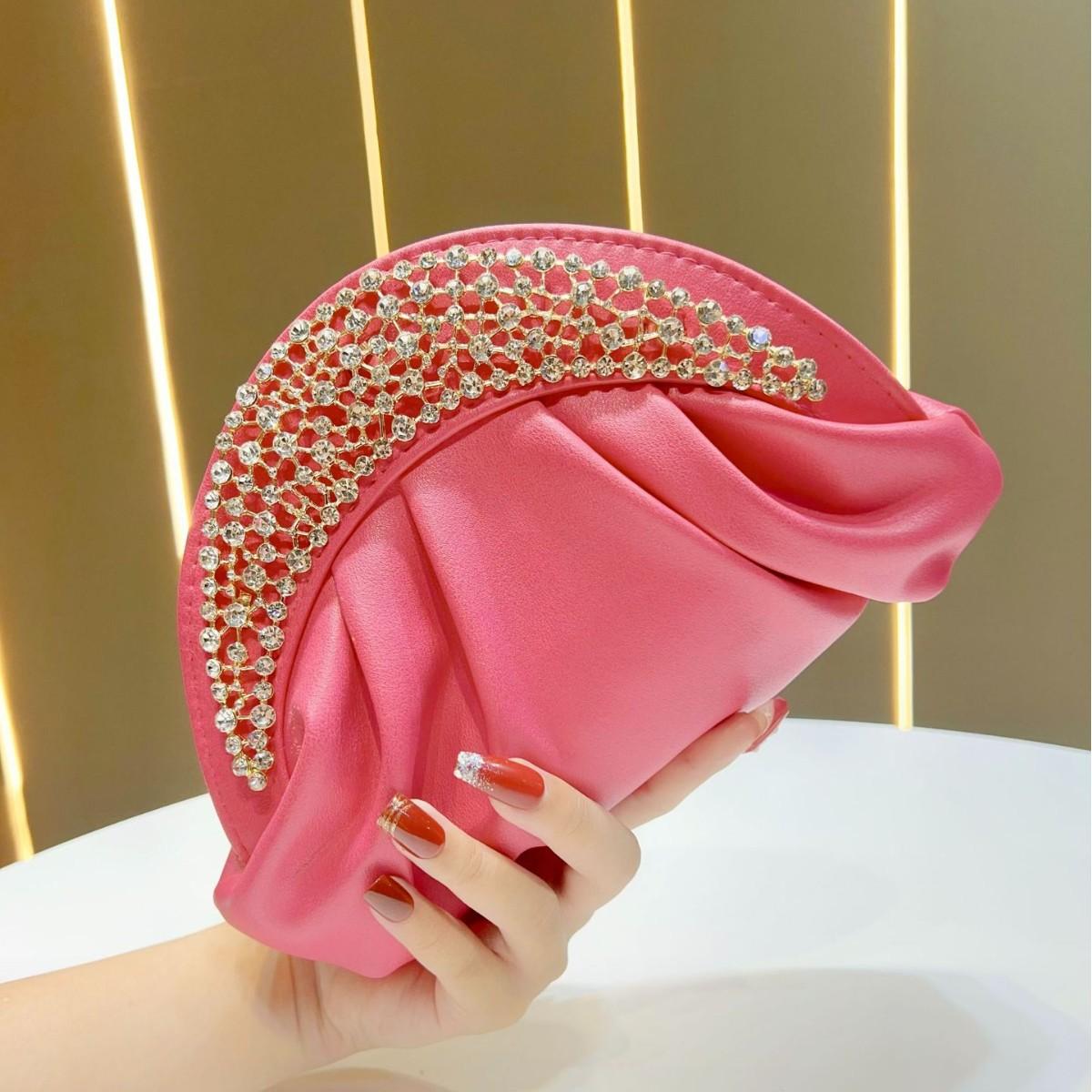 

New Light Luxury Shoulder Messenger Bag Clutch for Women рожевий червоний колір