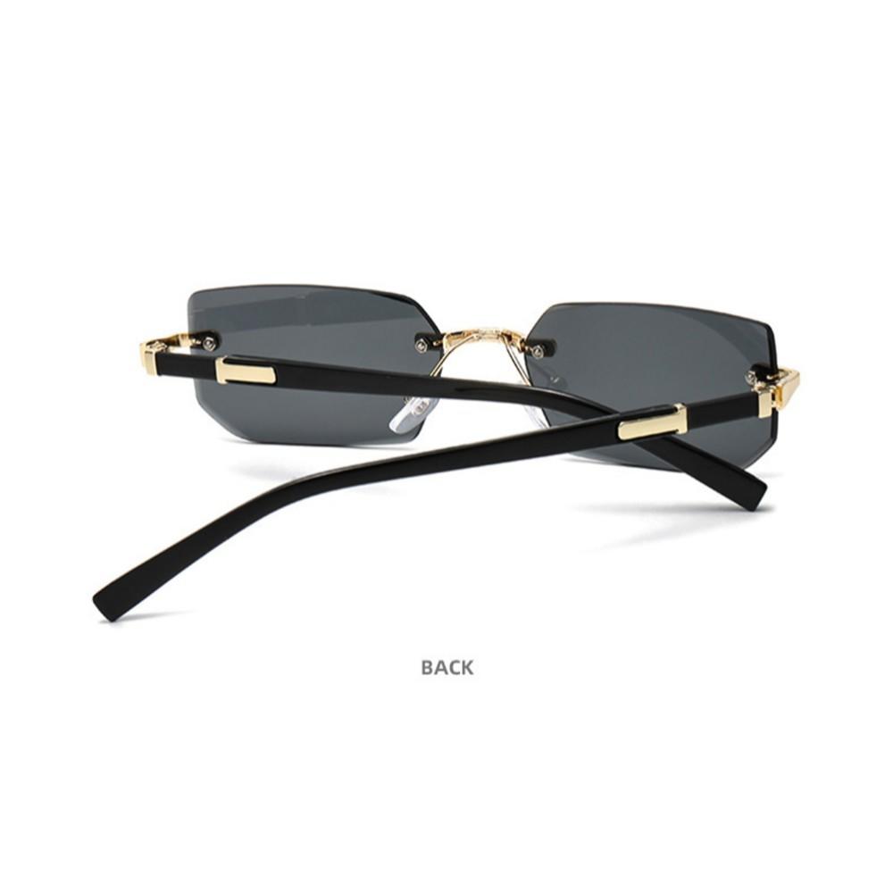 Trendy Rimless Sunglasses for Men Women Fashion Frameless Rectangle Sun Glasses Retro UV400 Shades Summer Goggles Eyewear