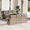 VidaXL Garden Furniture Set with Cushions 7 Pcs Beige Woven Resin, Outdoor Sofa Set, Garden Lounge, Set 3327111
