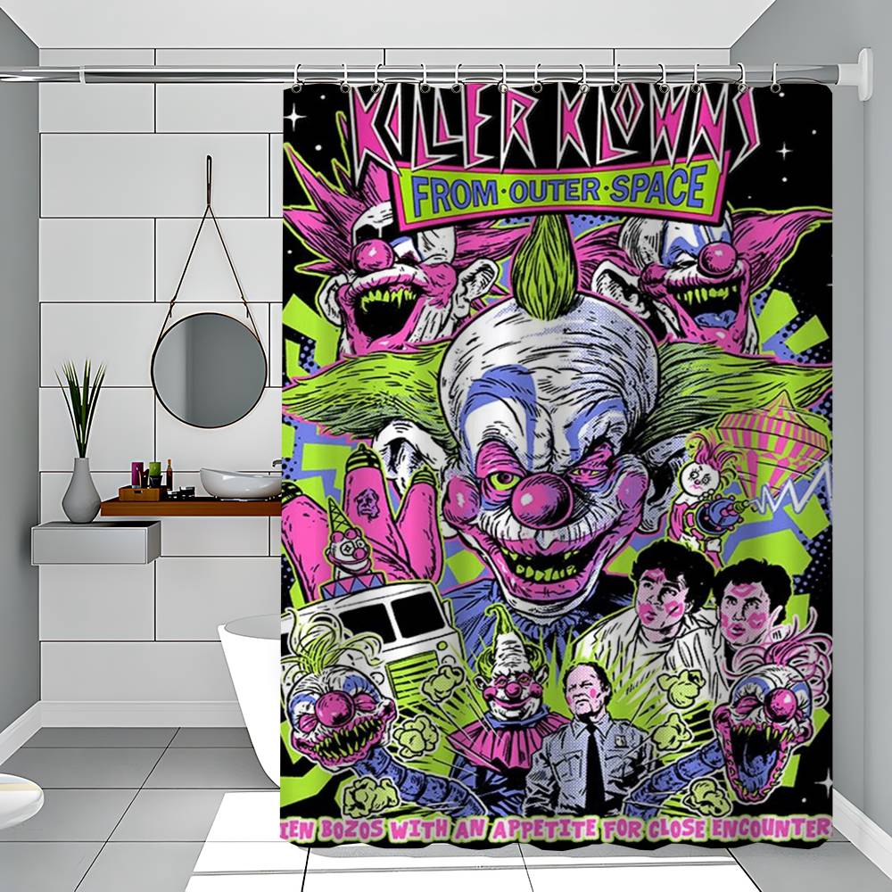 

K-Killer Klowns From Outer Space Shower Curtain With Waterproof And Mold Resistant Shower Curtain Polyester Durable Bathroom 90x180 cm