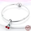Cherry Dangle paciorki pasują do bransoletki marki naszyjnik ze srebra próby 925 tworzenia biżuterii kobiet prezent